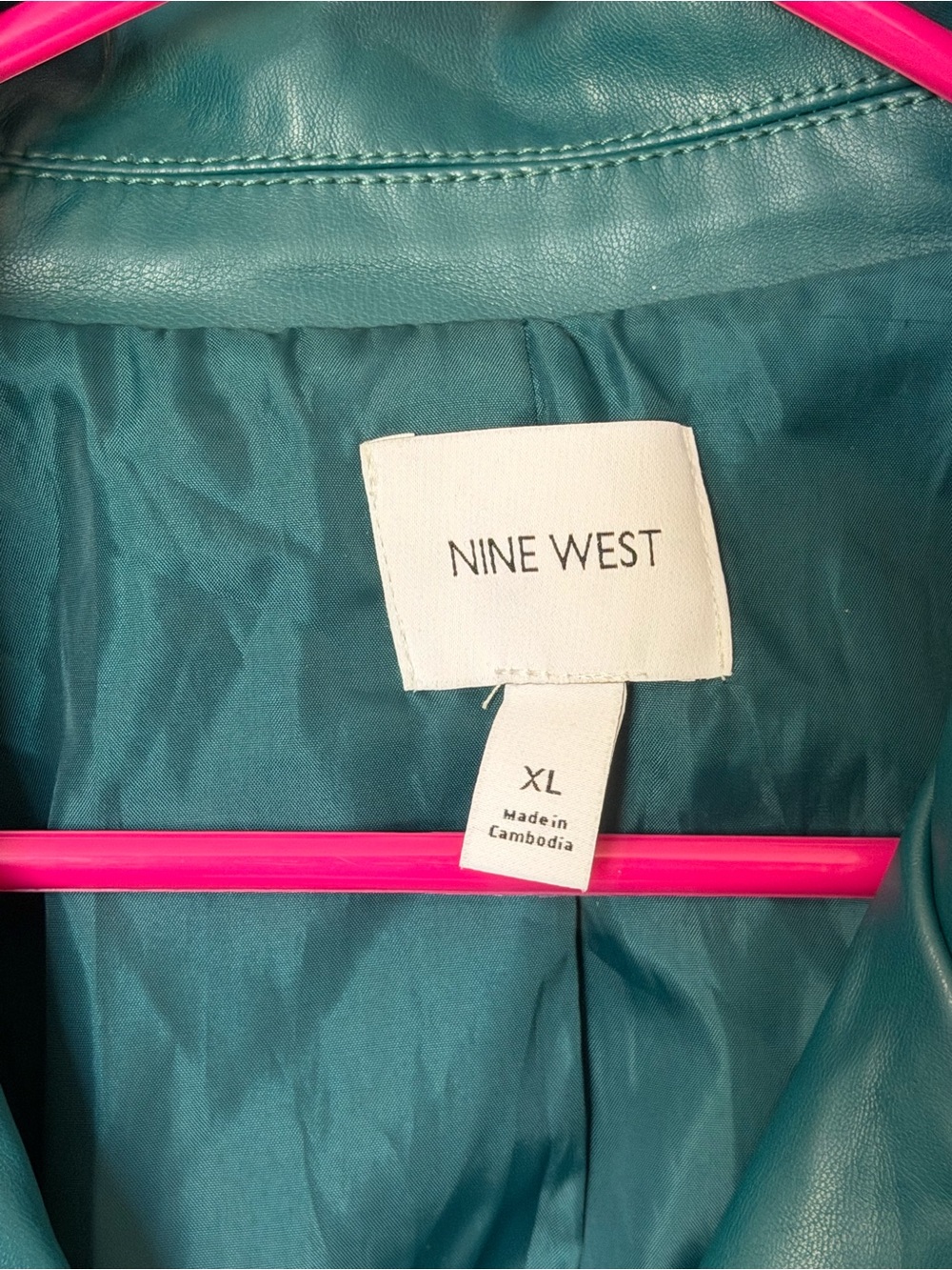 Nine West Teal Leather Jacket - Picture 4 of 4